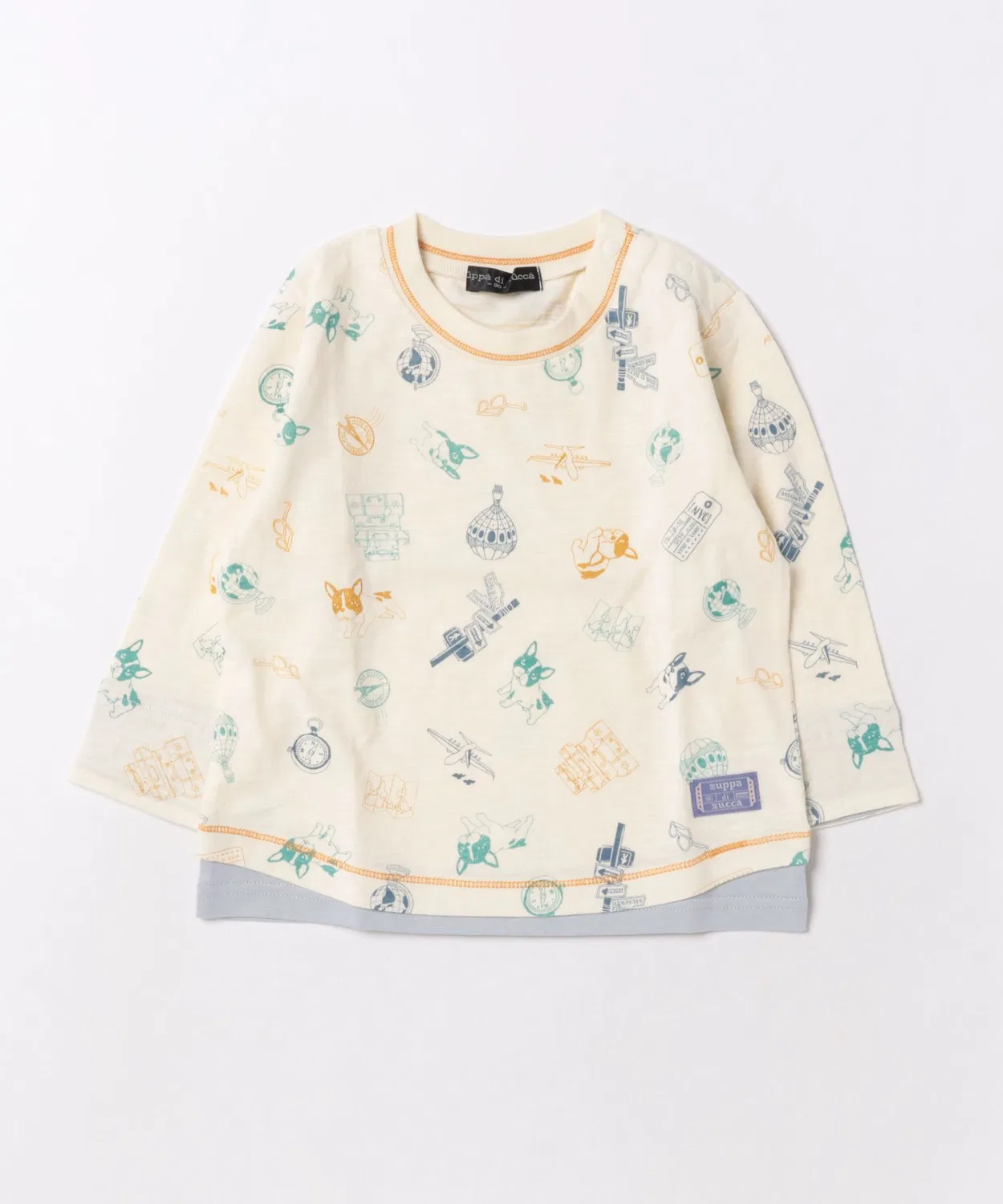 Детский лонгслив с принтом French Bulldog Zuppa Di Zucca, Off White