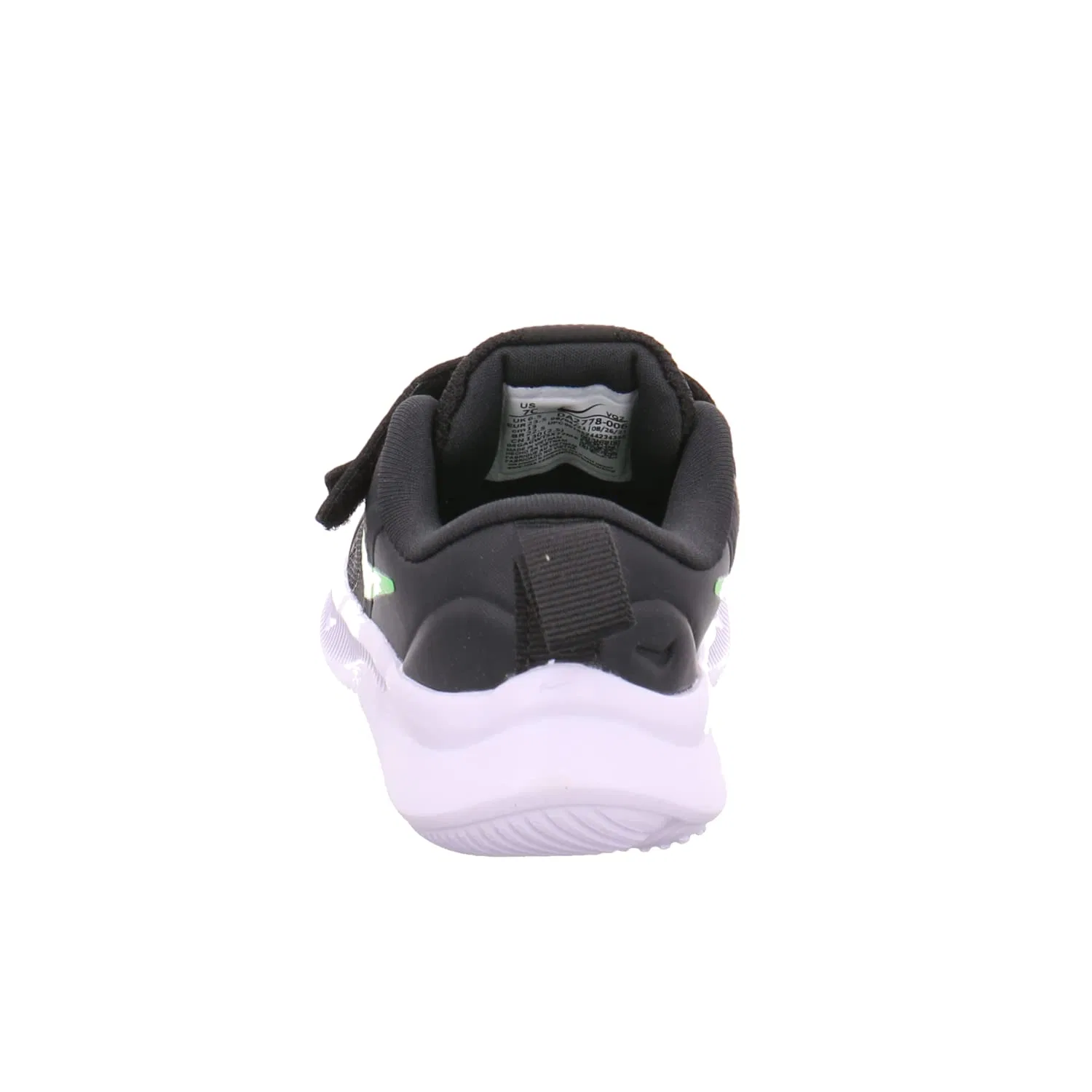 Детские кроссовки для мальчиков с застежкой-шнурками Star Runner 3 NIKE, Black Chrome Dark Smoke Grey Green Strike — фото 2