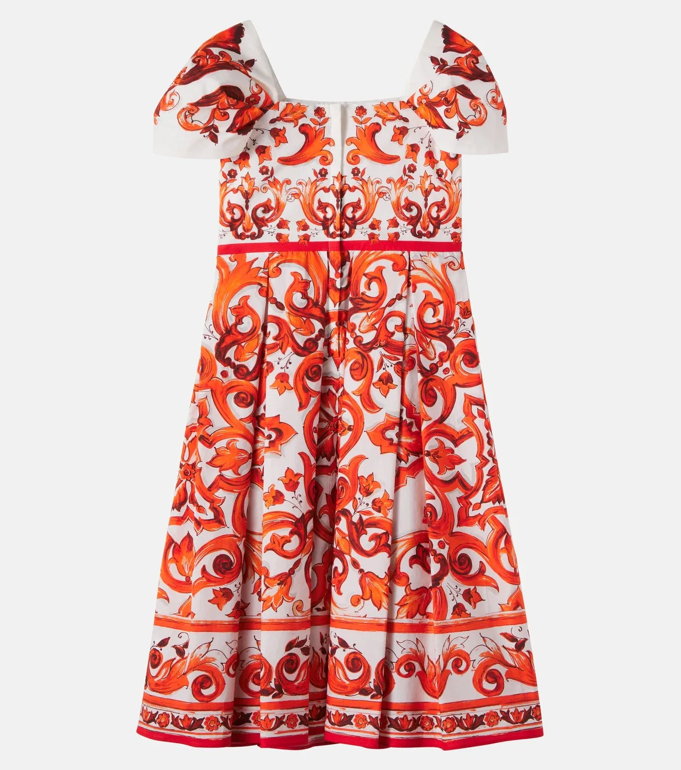 Платье хлопковое Dolce&Gabbana Kids, оранжевый — фото 3