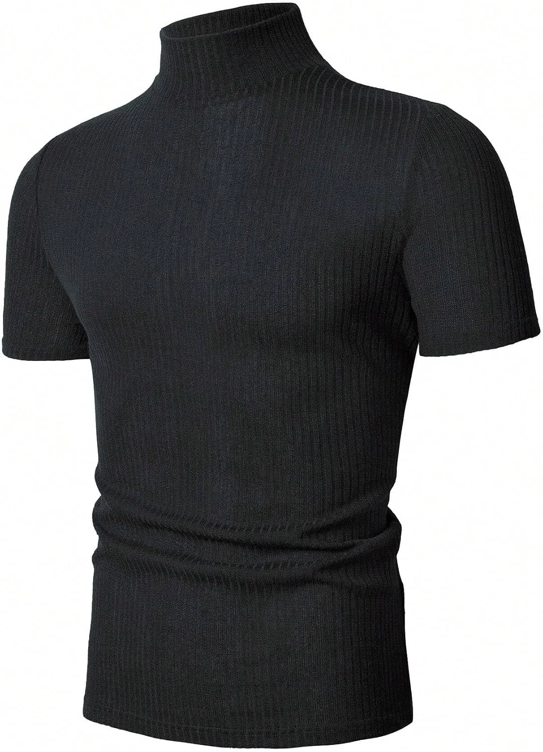 Мужская повседневная футболка Ribbed Short Sleeve, Black — фото 2