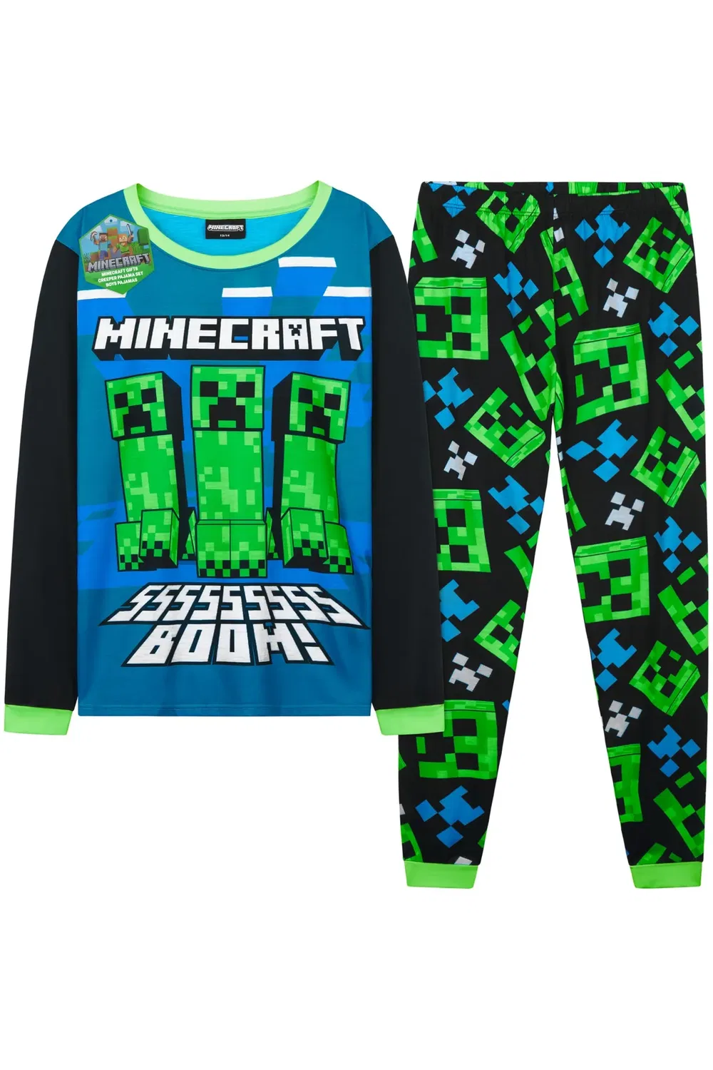Комплект пижамы с длинным рукавом Minecraft, Blue