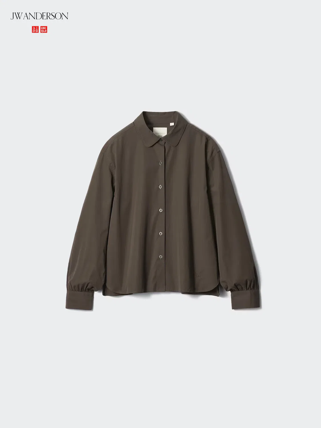 Хлопковая рубашка с объемными рукавами Uniqlo, белый — фото 3