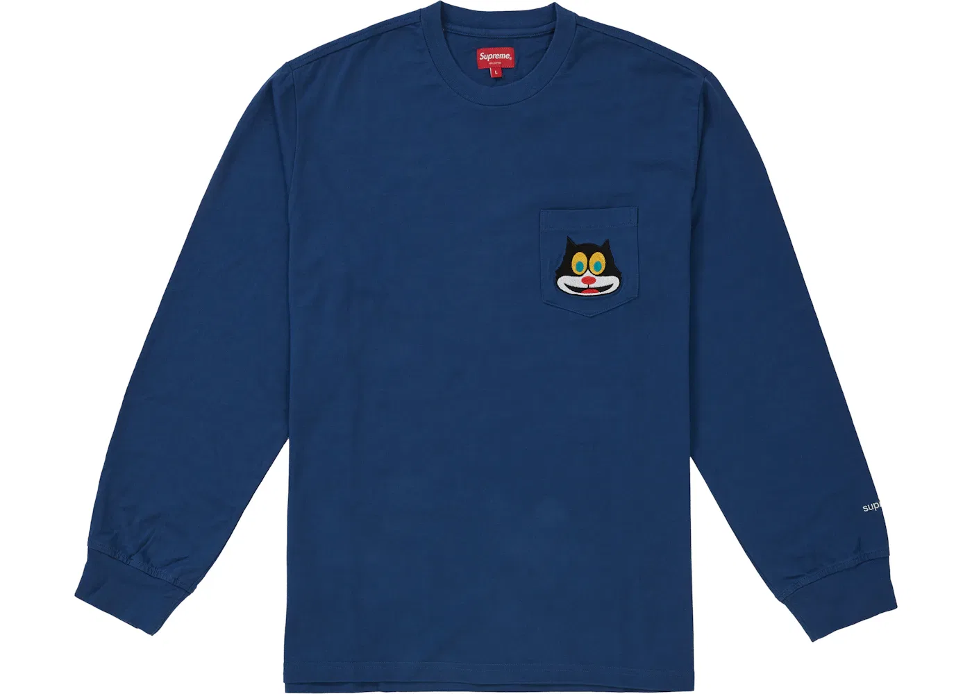 Мужская футболка с длинным рукавом Supreme L/S Pocket Tee, Navy