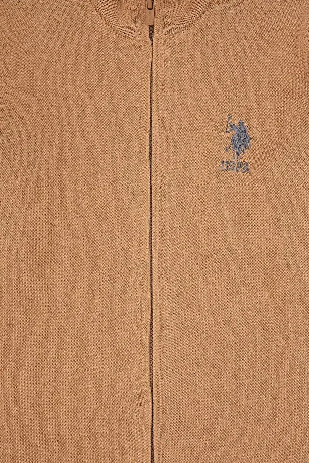 Детский кардиган для мальчиков с длинным рукавом U.S. Polo Assn., Camel — фото 3