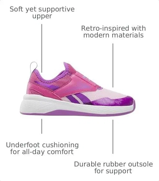 Детские кроссовки для девочек Zig Dynamica 5 Reebok, Barelygrey/Digital Gleam/Twilightpurple — фото 3