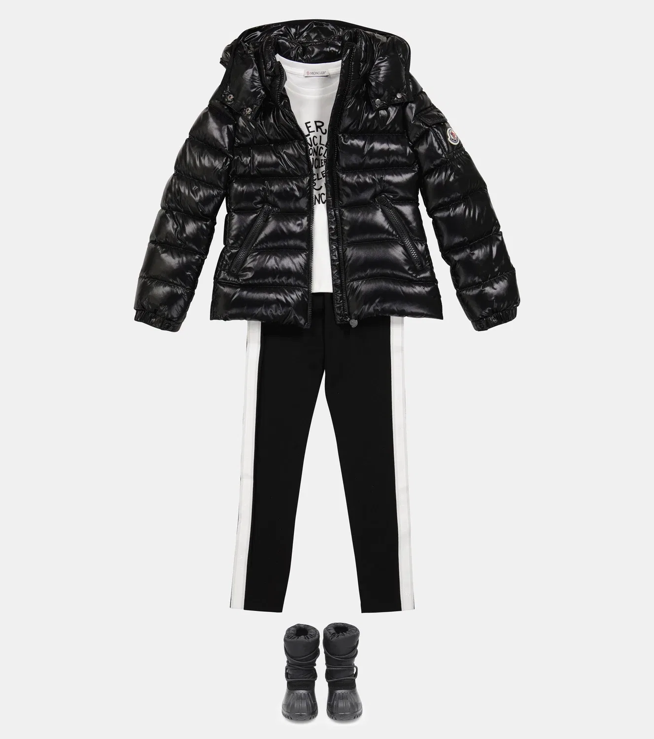 Пуховик с капюшоном Bady Moncler Enfant, черный — фото 2