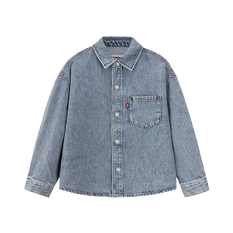 Детская джинсовая рубашка с воротником Levi's, Saint-Denis Blue Levis