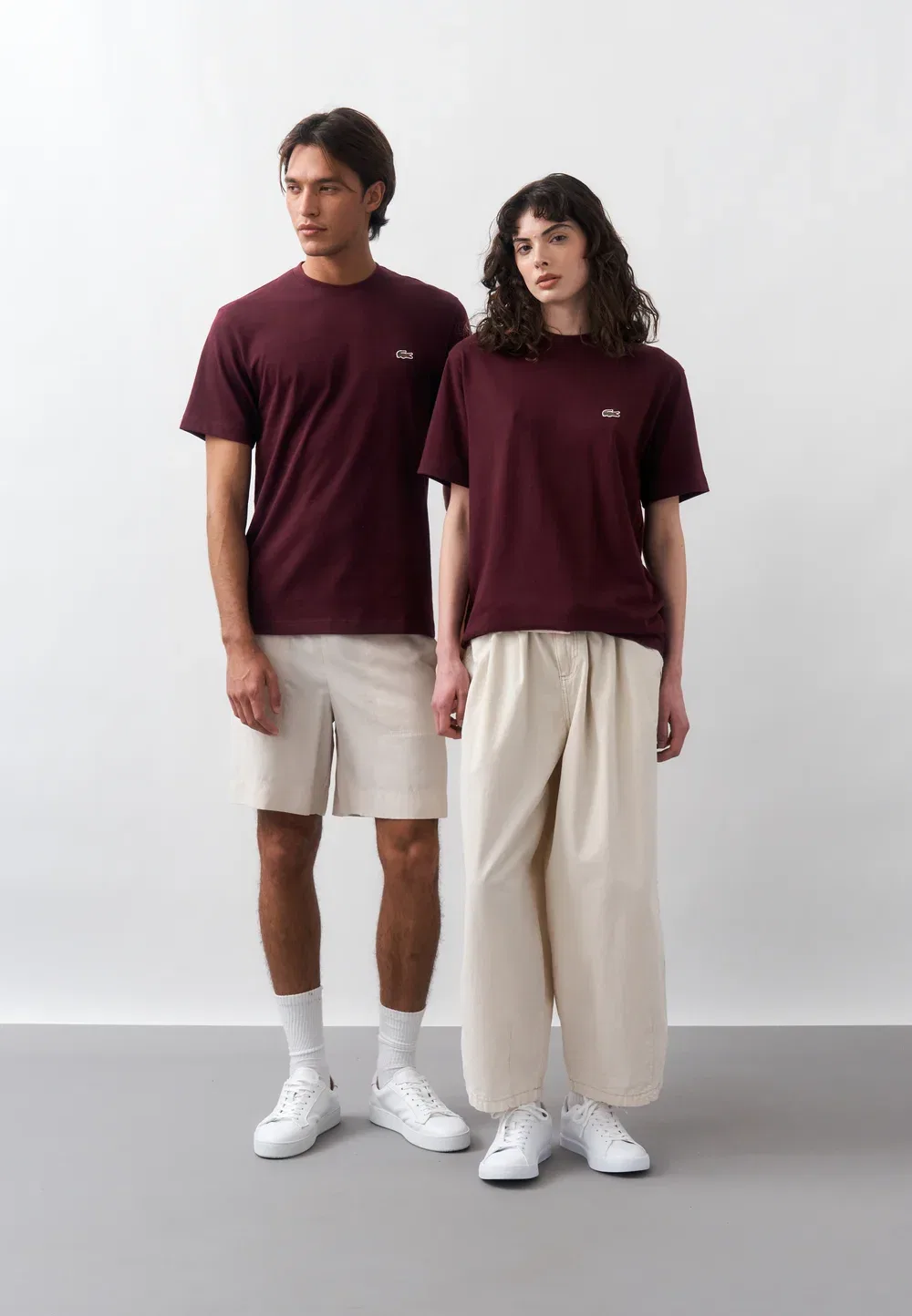 Футболка Lacoste Oxalis с принтом, белая