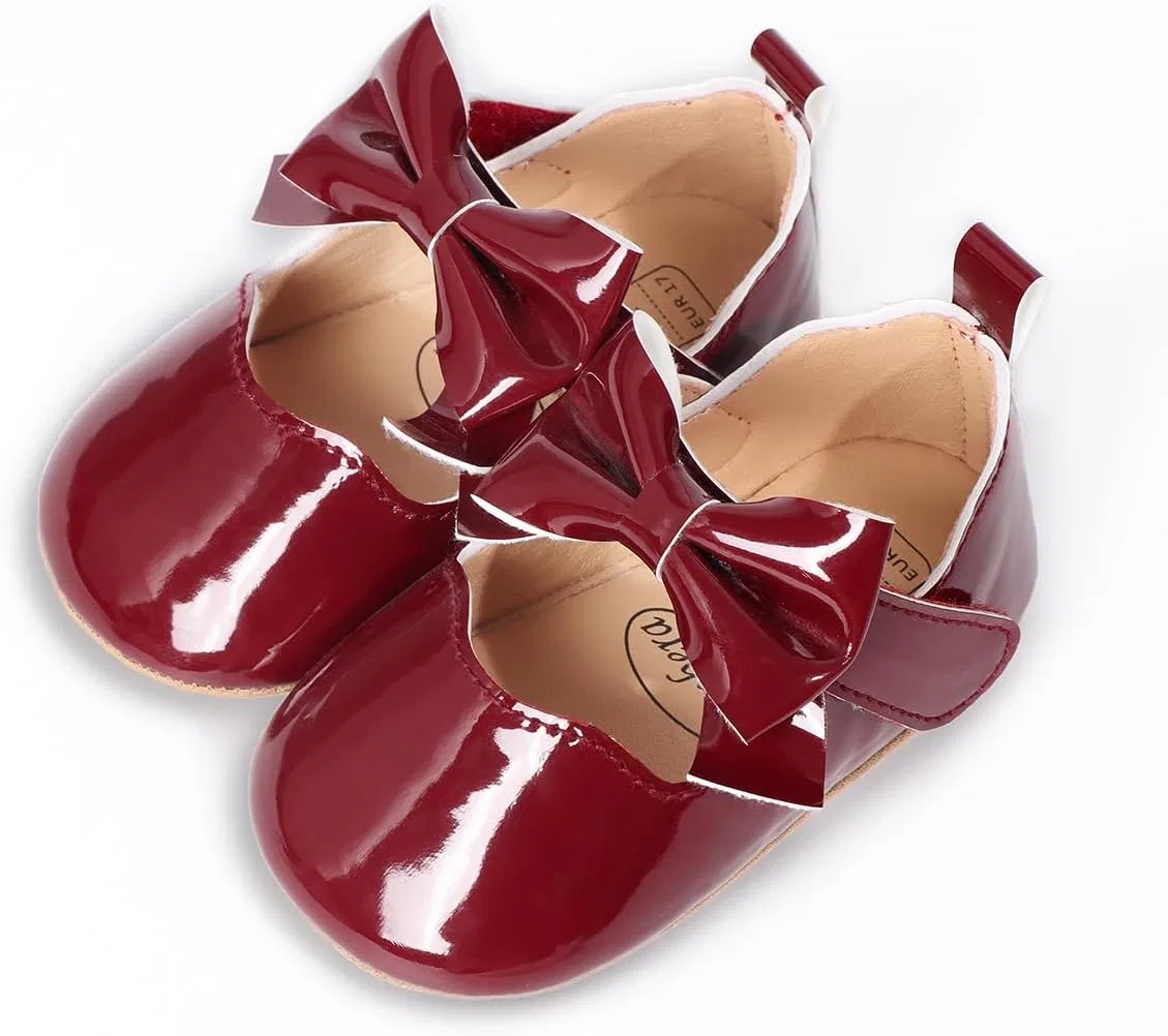 Детские туфли Мэри Джейн для девочек с принтом Purepips, Wine Red