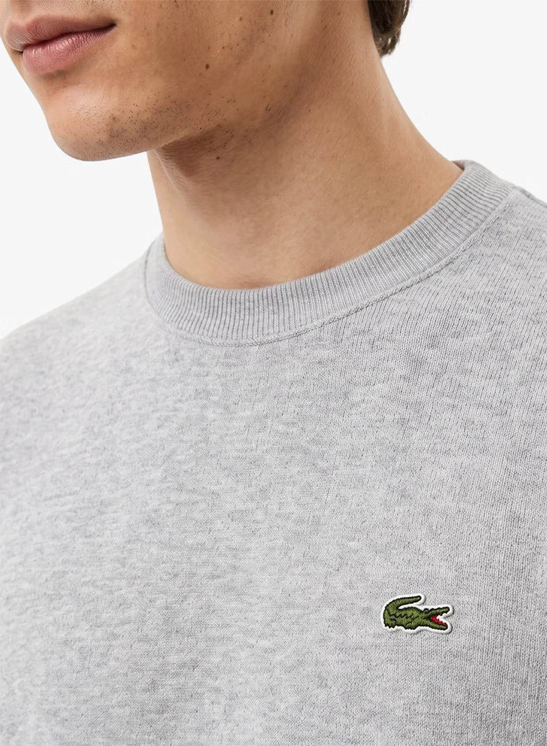 Пуловер с логотипом Lacoste, серебристый — фото 3