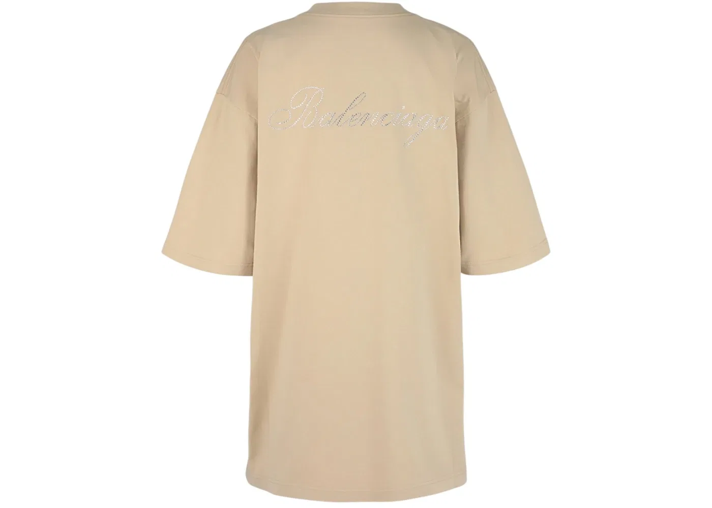 Женская футболка с принтом Handwritten Logo Balenciaga, цвет Light/Beige — фото 2