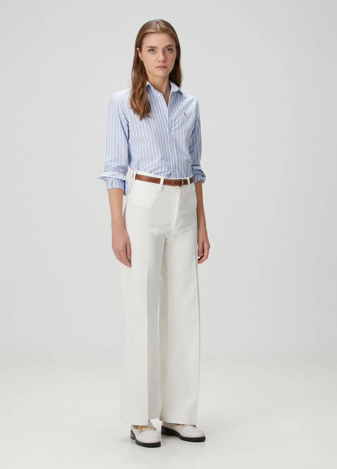 Рубашка Oxford Polo Ralph Lauren, blue — фото 2