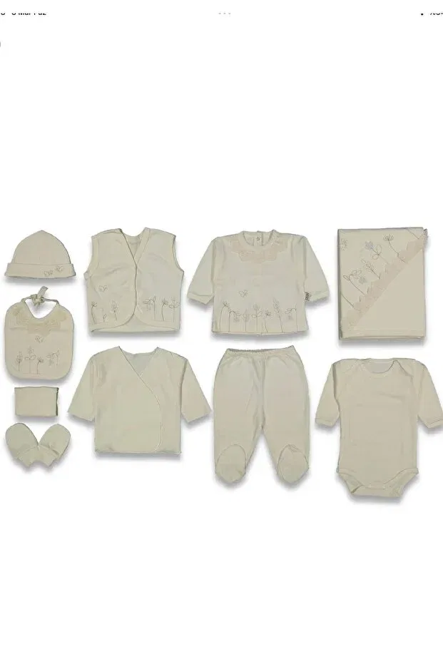 Детский комплект одежды для новорожденных девочек хлопковый Eyelet Embroidery Piece Floral Motif Cherub Baby, Beige