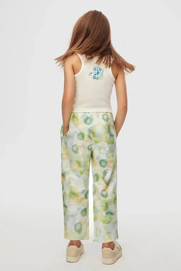 Детские брюки для девочек льняные Nk Kids, Green — фото 2