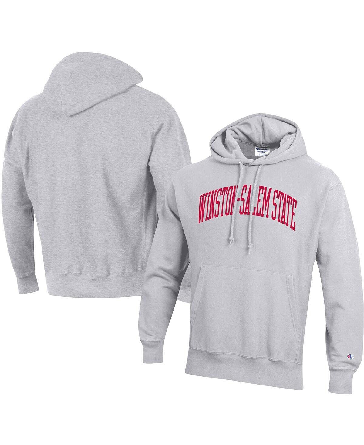 

Мужская серая толстовка с капюшоном winston-salem state rams tall arch pullover Champion, серый