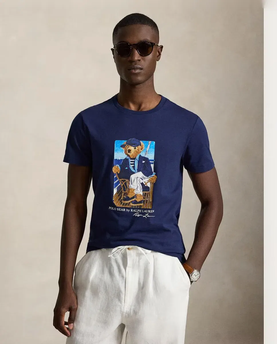 Мужская футболка с принтом Polo Bear Polo Ralph Lauren, Azul Marino