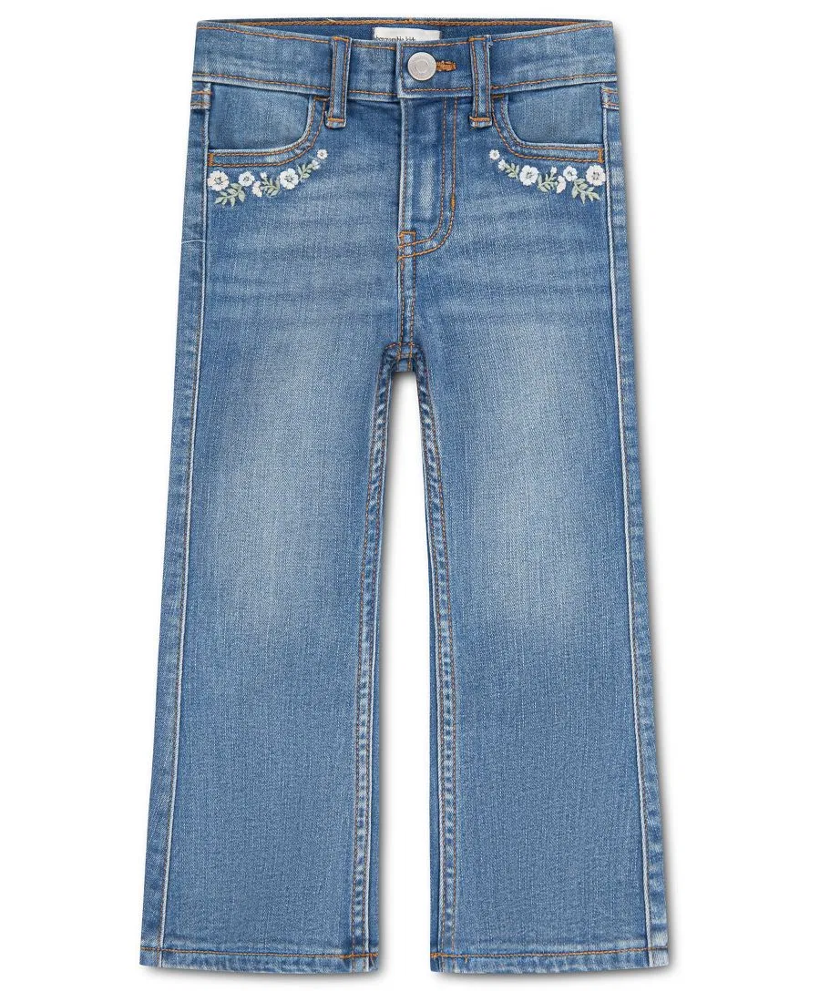 Джинсы клеш с вышивкой Stitchy Flare Jeans abercrombie kids, Cabin Blues
