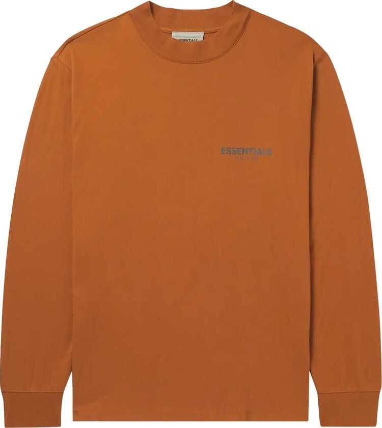 Футболка Fear of God Essentials x Mr. Porter Exclusive Long-Sleeve T-Shirt 'Vicunia', коричневый — фото 2