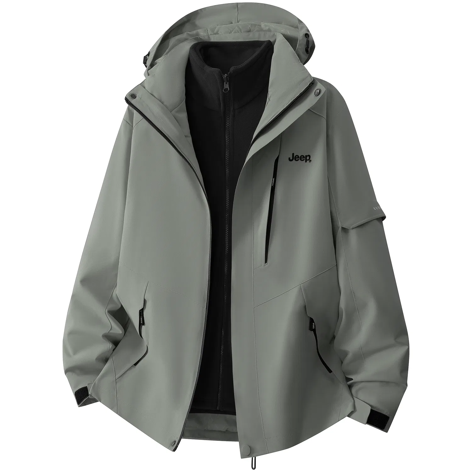 Детская куртка с капюшоном и съемным утеплителем Jeep Leisure Collection, Mist Grey