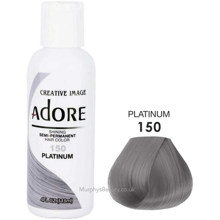 Сияющая полуперманентная краска для волос 150 Платина 118 мл Adore — фото 2