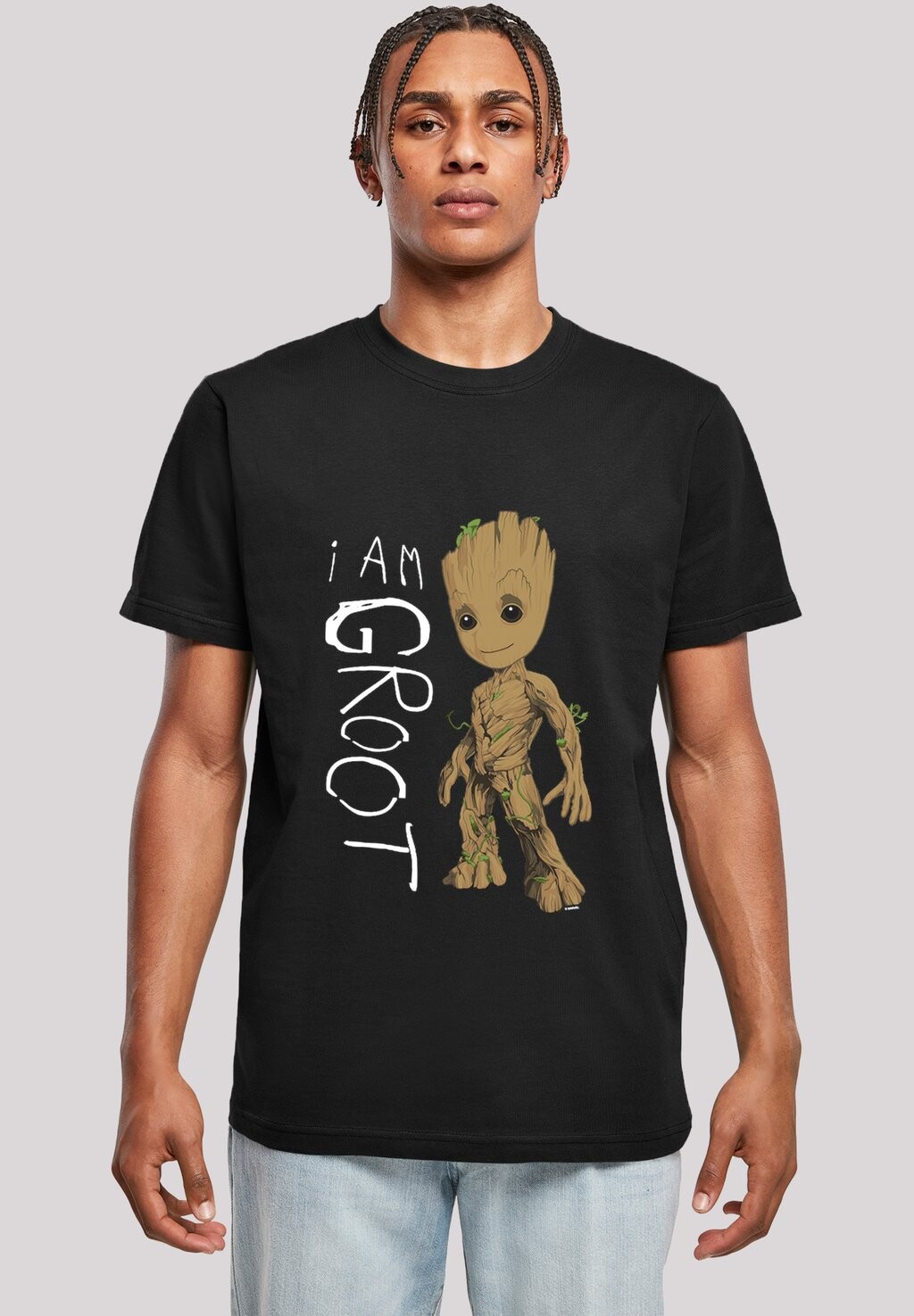 

Футболка с принтом MARVEL GUARDIANS OF THE GALAXY I AM GROOT PREMIUM SUPERHELDEN IRON MAN CAPTAIN AMERICA HULK THOR LOKI PUNISHER SPIDER-MAN FAN MERCH F4NT4STIC, черный