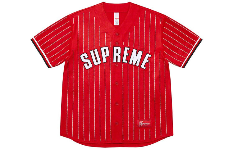 

Рубашка-джерси Supreme Pinstripe Baseball, красный