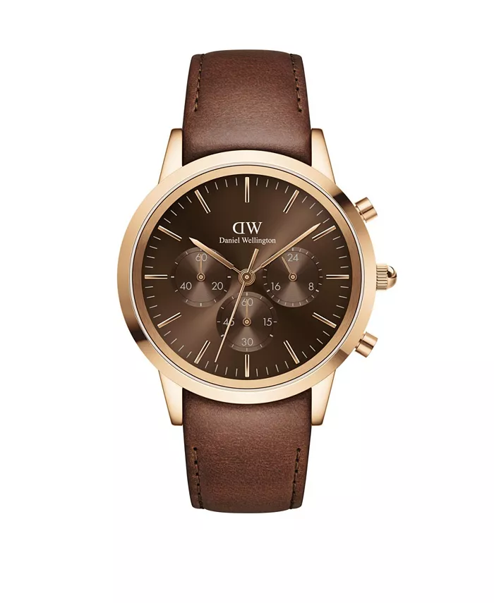 

Часы-хронограф унисекс из коричневой кожи, 42 мм Daniel Wellington