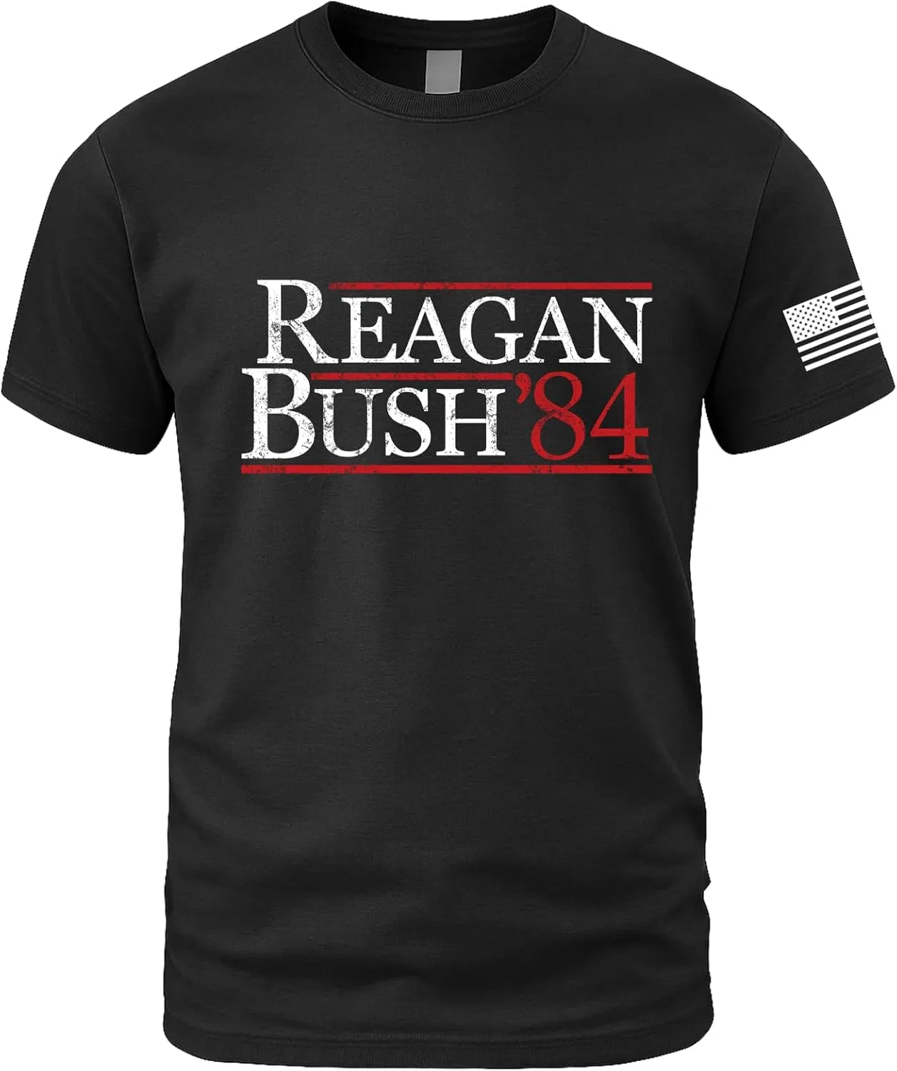 Футболка Reagan Bush 84 забавная ретро винтажная 80-х для мужчин Generic, черный