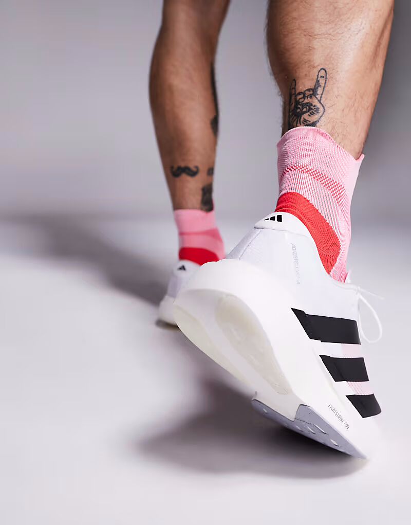 Кроссовки Adidas Running Adizero EVO SL белого и черного цвета Adidas Performance — фото 4