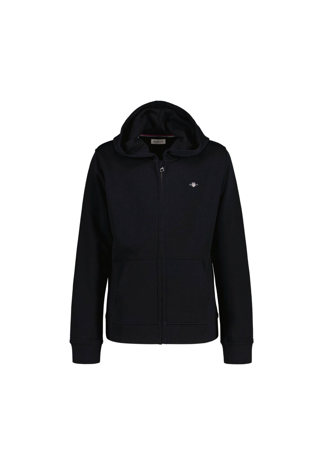 

Детская толстовка - SHIELD FULL ZIP HOODIE, капюшон, молния, хлопок GANT, черный