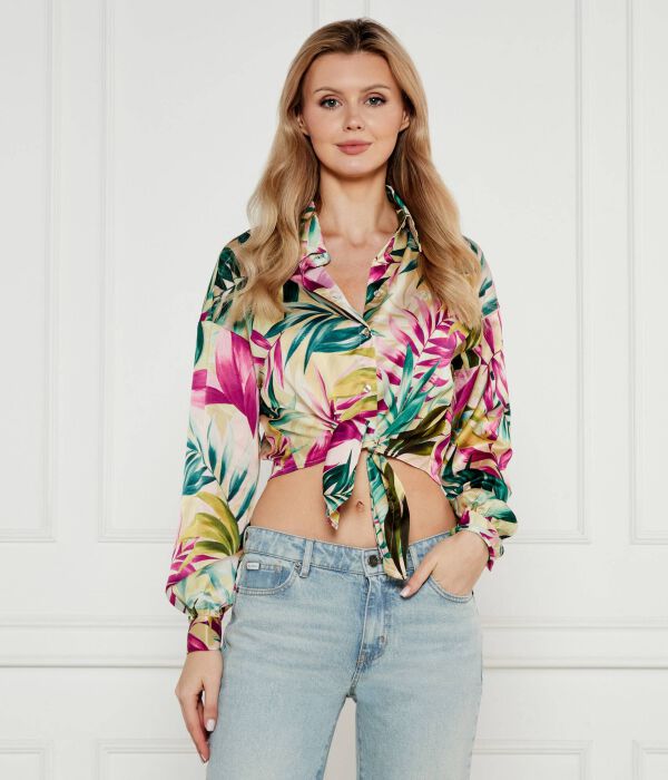 

Рубашка Cropped fit Guess Jeans, мультиколор