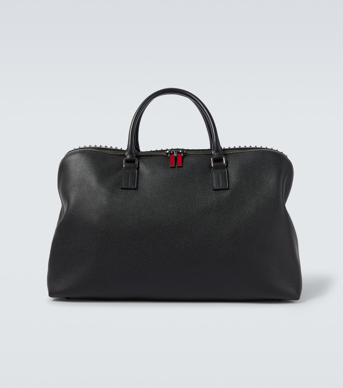 

Фанковый кожаный дорожный мешок с шипами Christian Louboutin, Black/Gun Metal