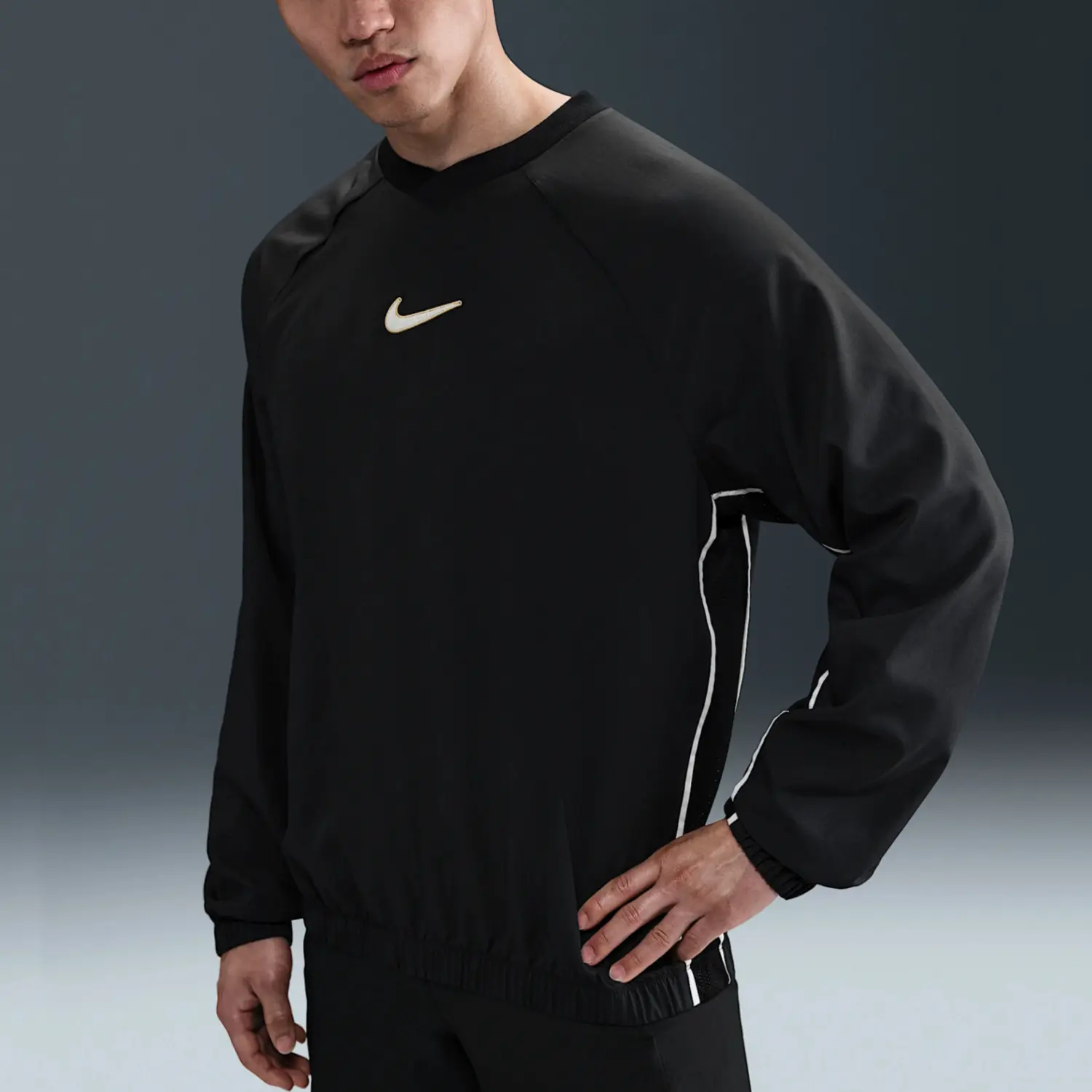 Мужская футболка Academy+ Dri FIT Soccer Shell Nike, черный/светло-белый — фото 3