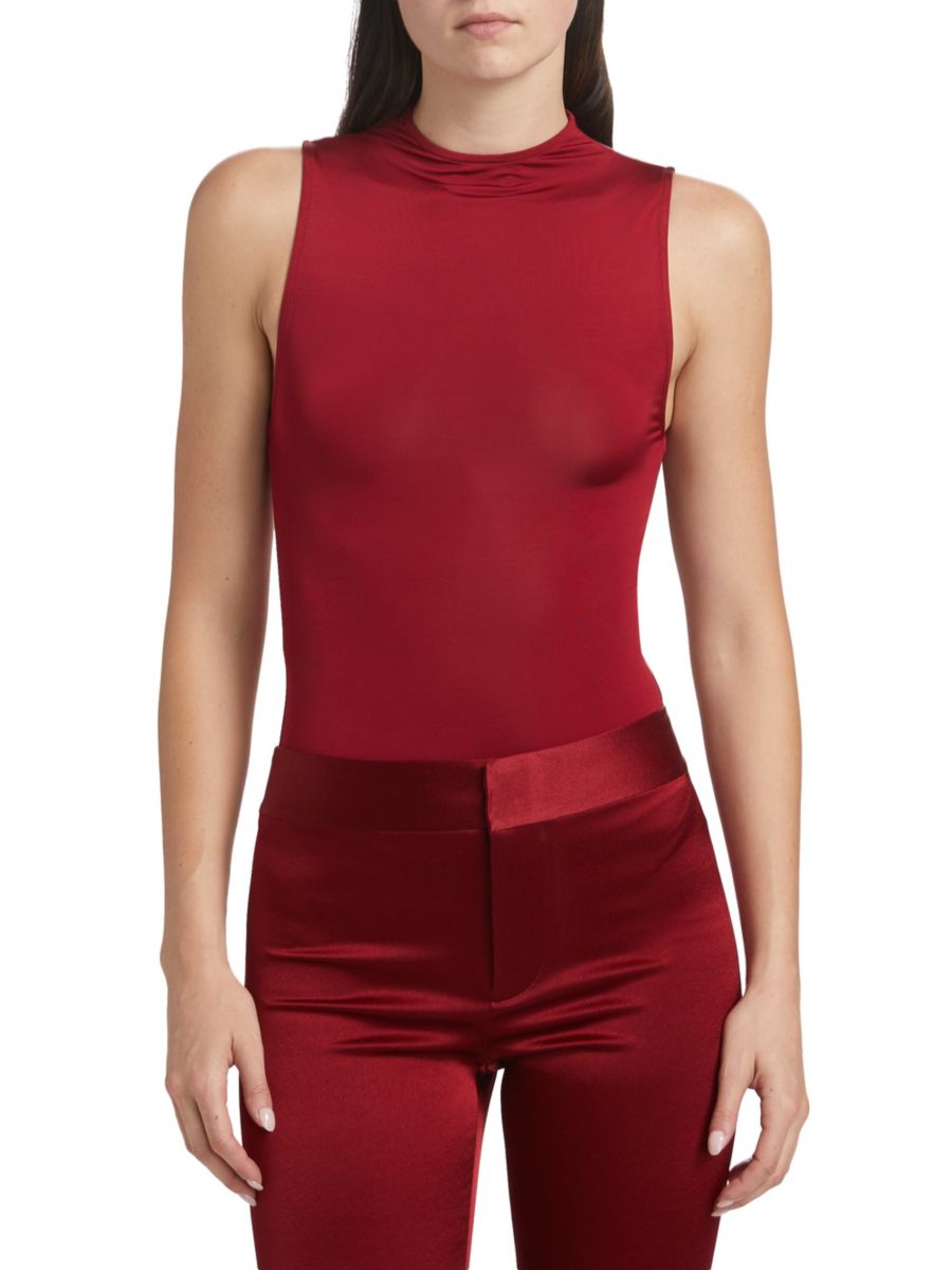 

Боди Nichol Highneck Alice + Olivia, цвет Garnet