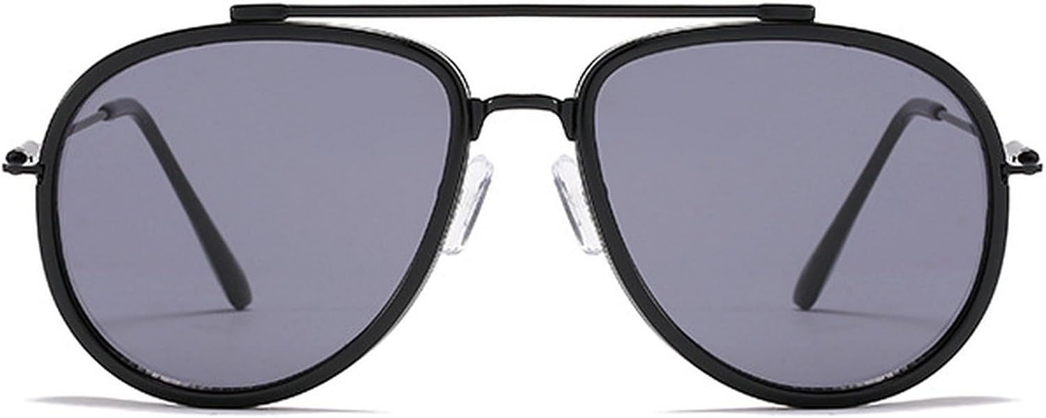 

Круглые панк-солнцезащитные очки для мужчин, роскошные очки-пилот для мужчин, винтажная металлическая оправа, женские овальные солнцезащитные очки с защитой от УФ-излучения UV400 mincl, Black