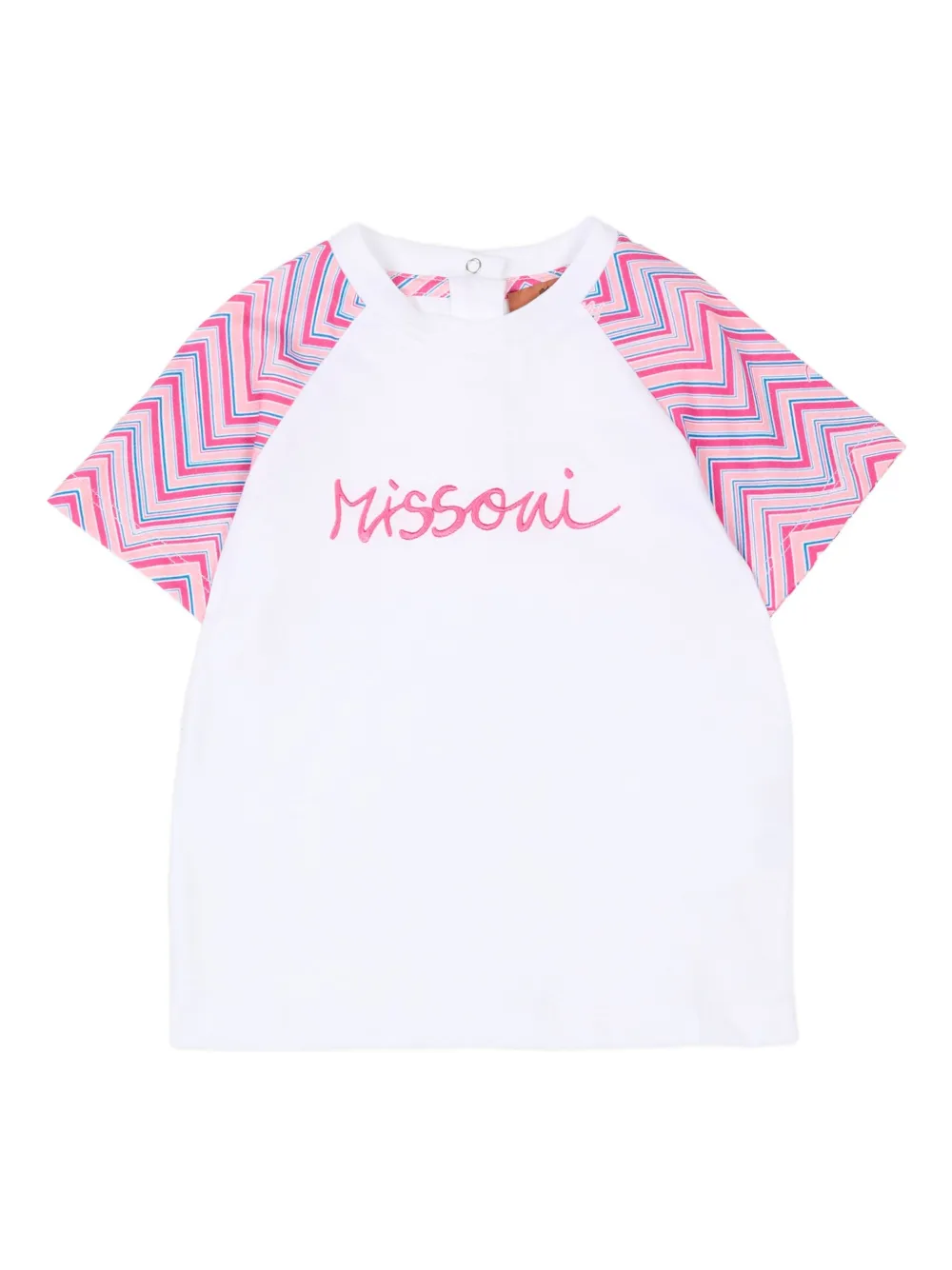 

Футболка с короткими рукавами и вышитым логотипом Missoni Kids, белый