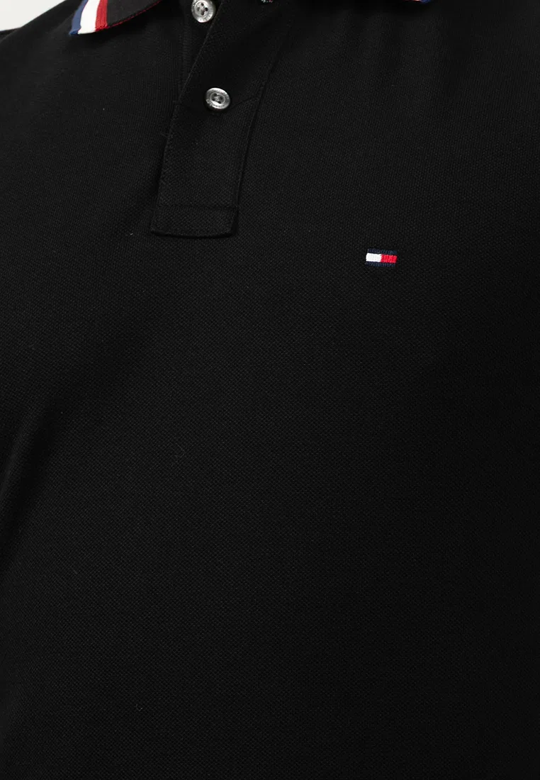 Поло, slim fit, Tommy Hilfiger, черный — фото 3