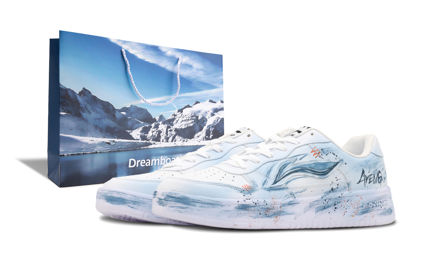 

LINING Понтонные лодки нескользящие износостойкие лоу-топ скейтборд кроссовки men's синий белый