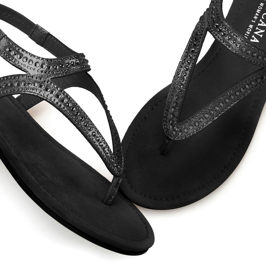 Сандалии с т-образным ремешком LASCANA T-Bar Sandals, черный — фото 2