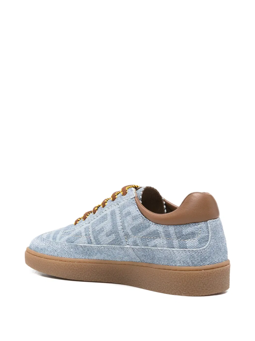 Джинсовые кроссовки Ff-Monogram Fendi Kids, синий — фото 2