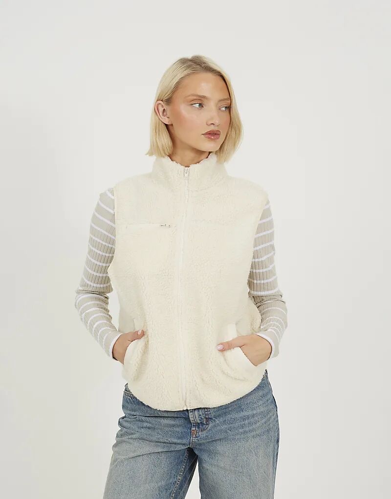 

Жилет Brave Soul из флиса на молнии кремового цвета