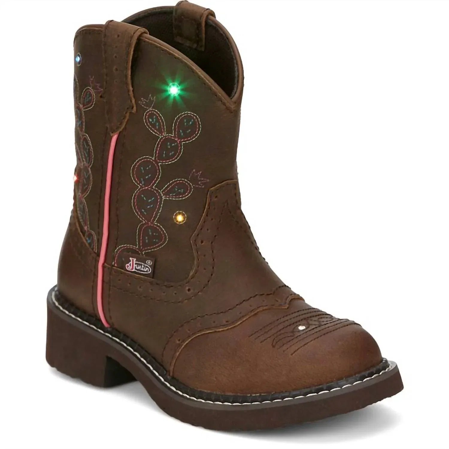 Justin Boots Блестящие ковбойские сапоги для девочек коричневого цвета