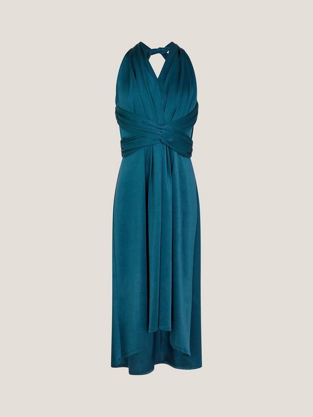 

Детское платье Tia Halter Maxi Twist для выпускного Monsoon, Teal