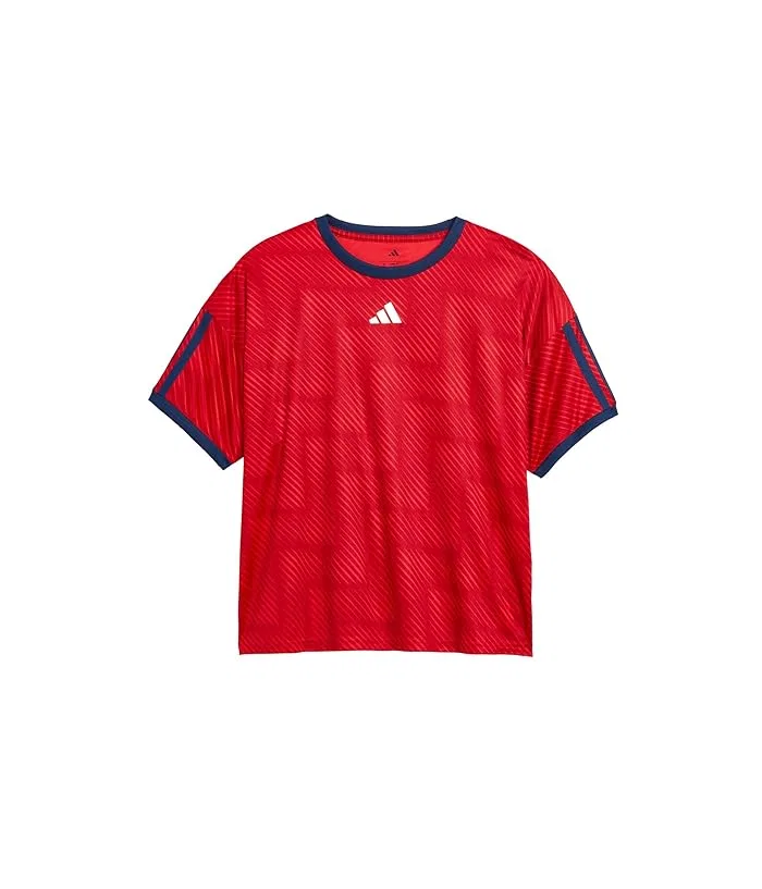 Футболка Aop World Soccer Top Adidas Kids, Pure Ruby