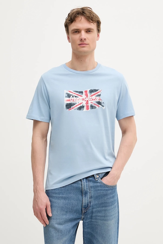 

Хлопковая футболка Clag Pepe Jeans, синий