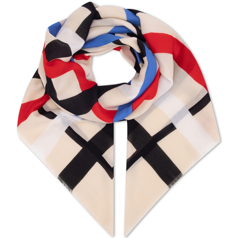 

Tommy Hilfiger Вязаный шарф Women's бежевый белый красный синий черный