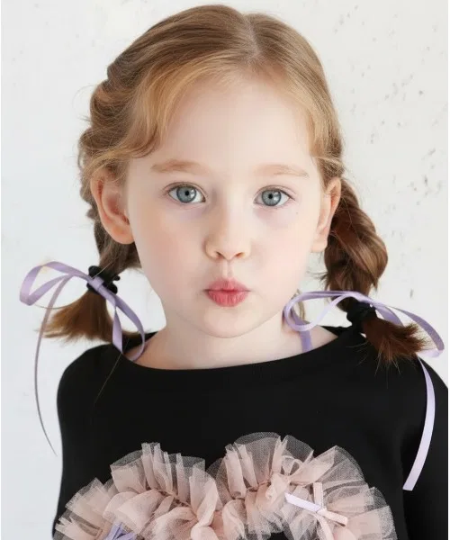 Резинка для волос с бантом Rora, 2 шт., лавандовый