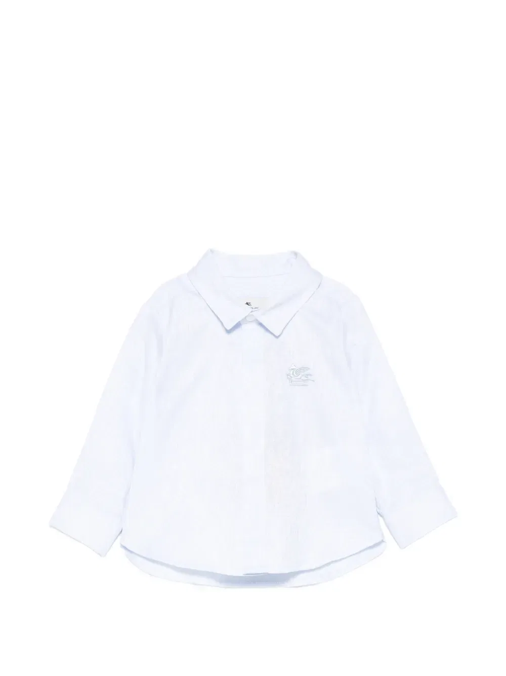 Рубашка с вышитым логотипом Etro Kids, синий