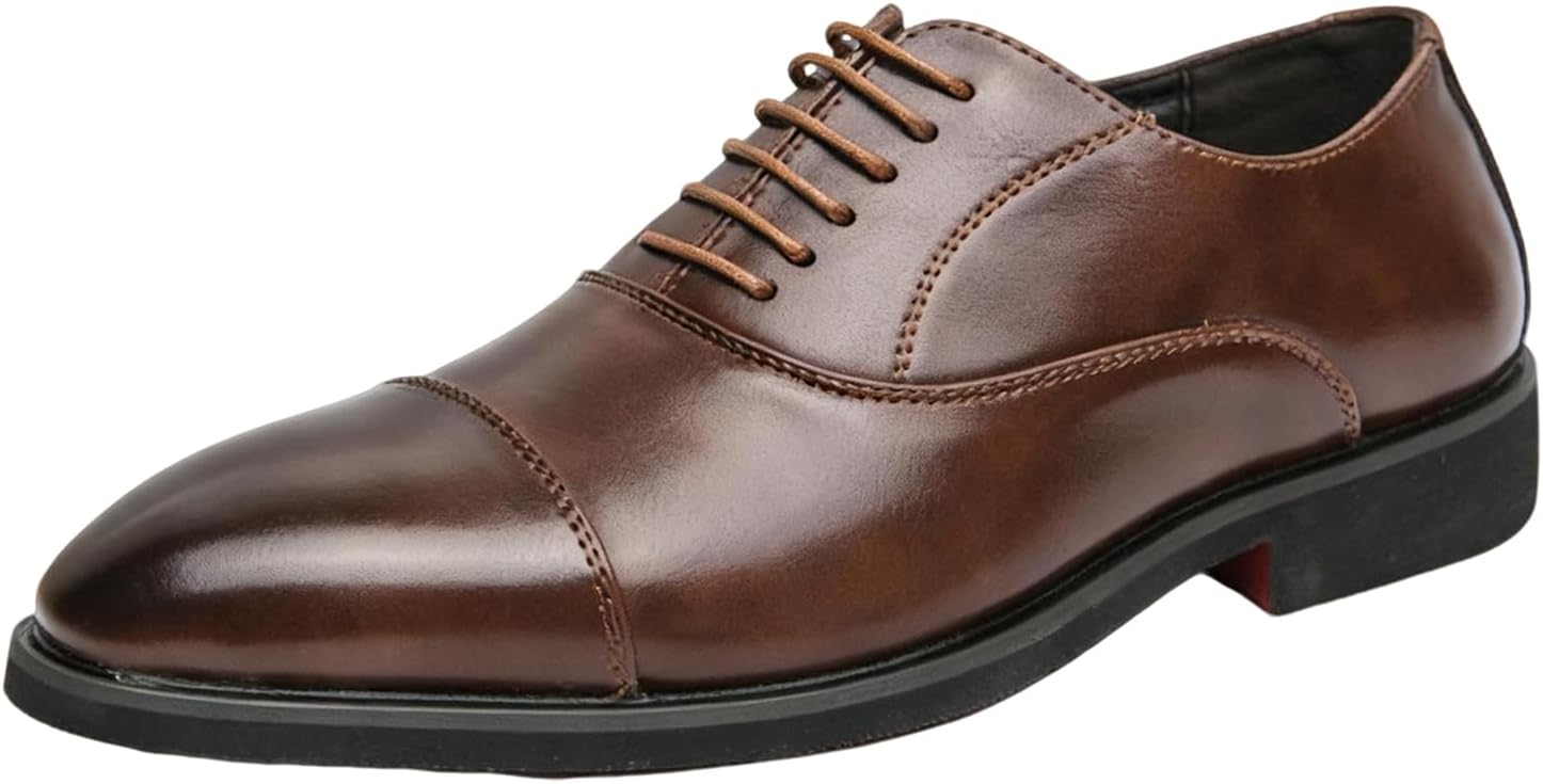 

Классические мужские ретро оксфорды из кожи на шнурках, комфортные с заостренным носком, с нескользящей резиновой подошвой, массивные дерби, деловая, рабочая, офисная, свадебная и праздничная обувь Nxnbhsl, коричневый