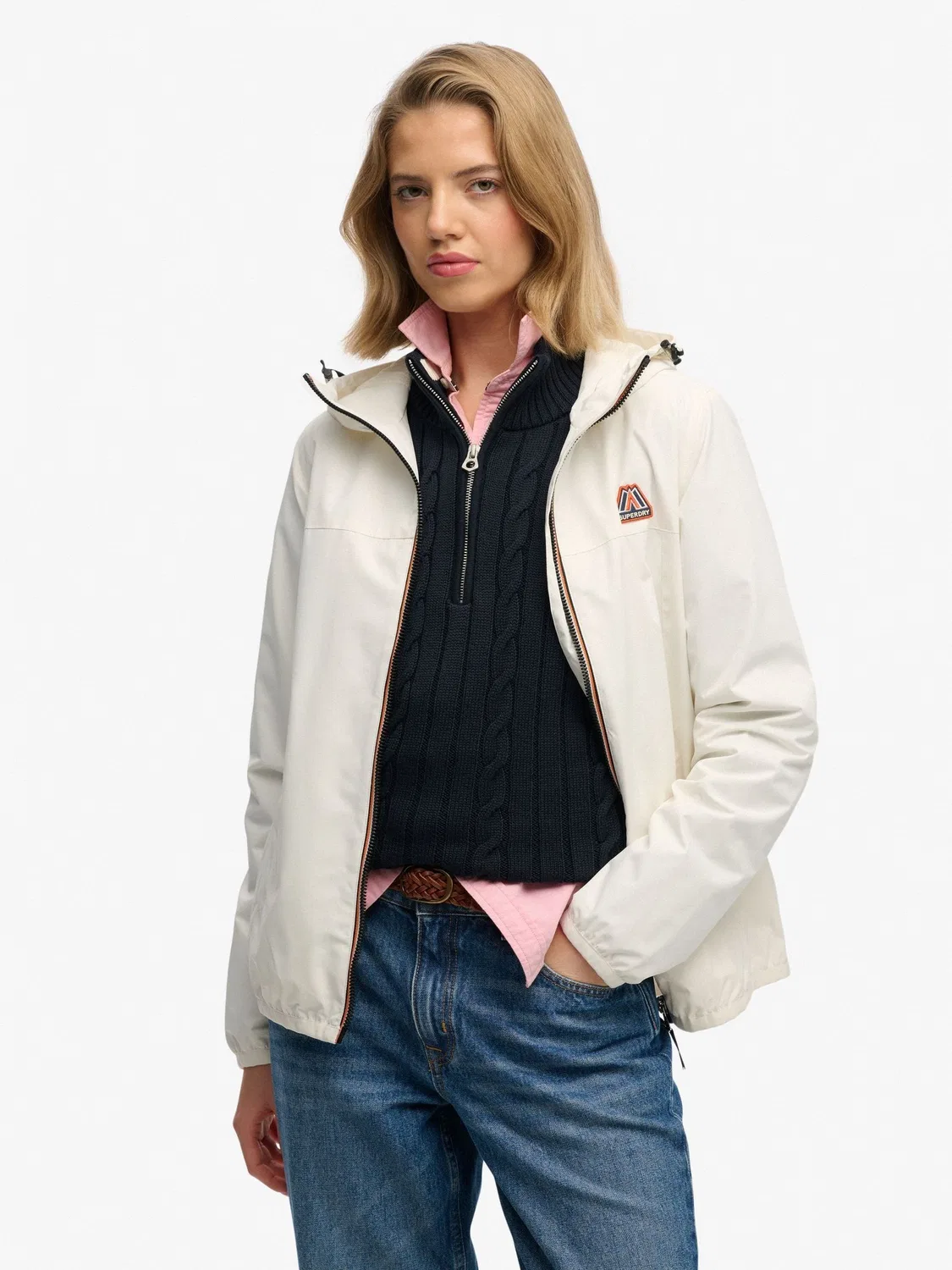 Ветровка Essential Tri Windbreaker, свободная посадка Superdry, белый — фото 3